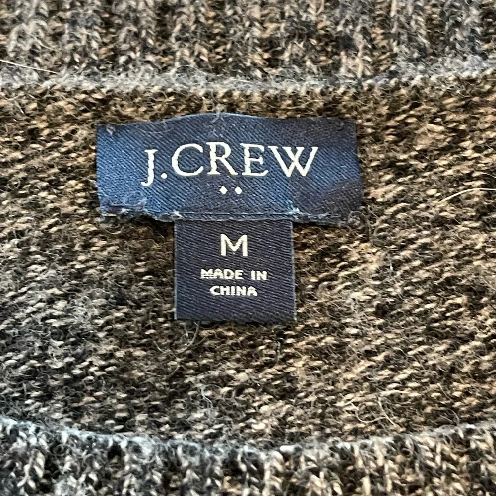 J Crew Rugged Merino Sweater Sz M Men’s Wool Blend Gray Normcore Academia